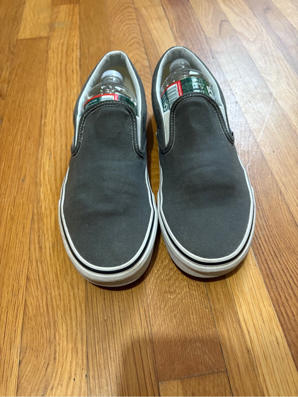 Womens Vans Slip-On Canvas Shoes in Charcoal Gray